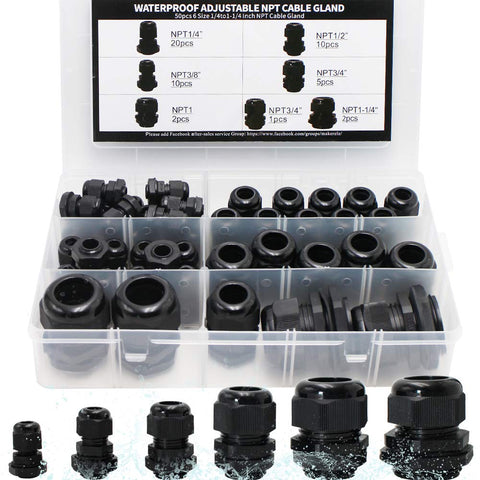 MAKERELE cord grip gland 1/4 inch NPT seals outdoor electrical enclosures.