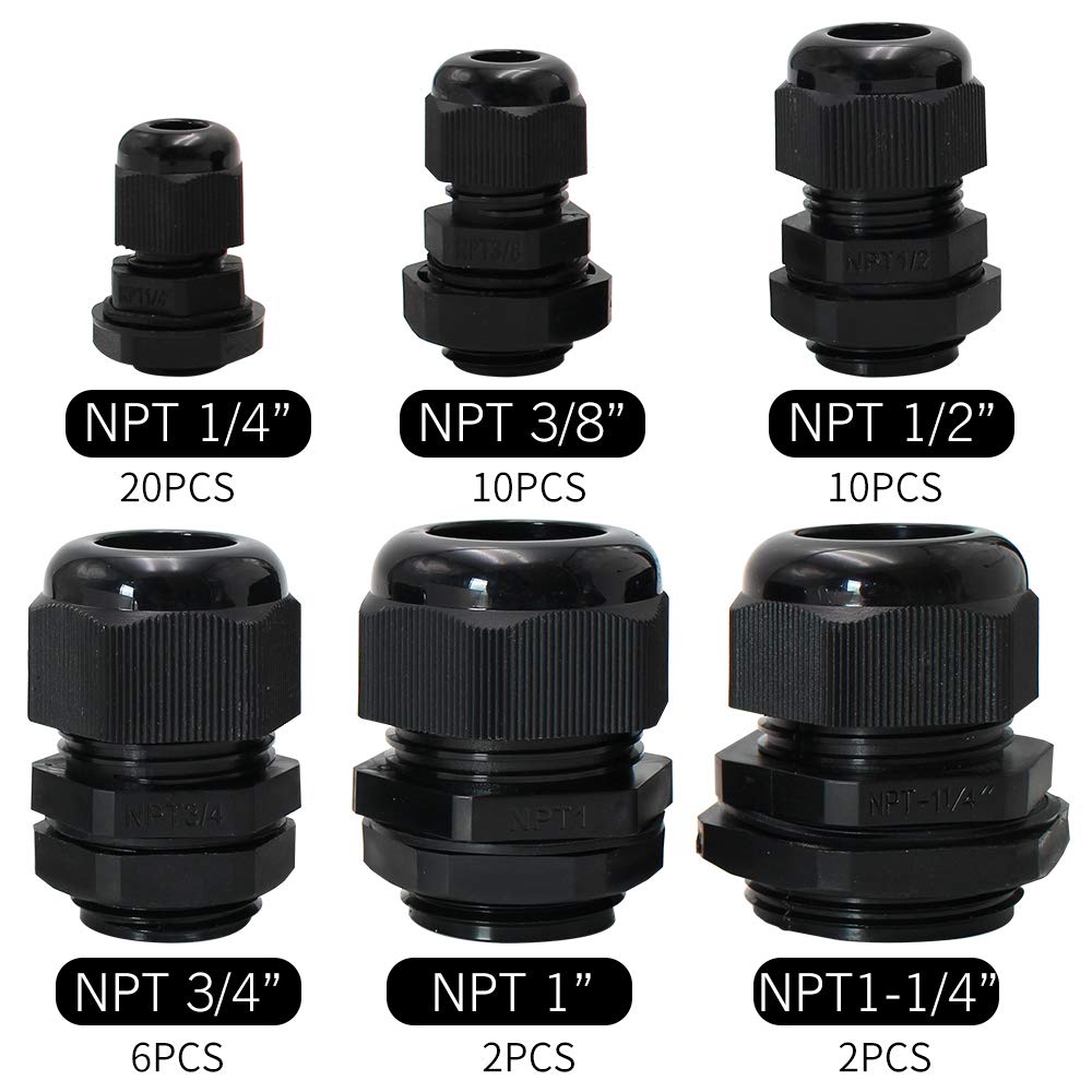 MAKERELE cord grip gland 3/8 inch NPT provides durable strain relief in panels.