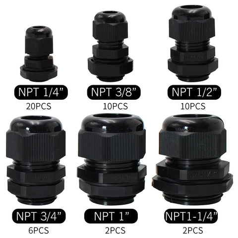 MAKERELE cord grip gland 3/8 inch NPT provides durable strain relief in panels.