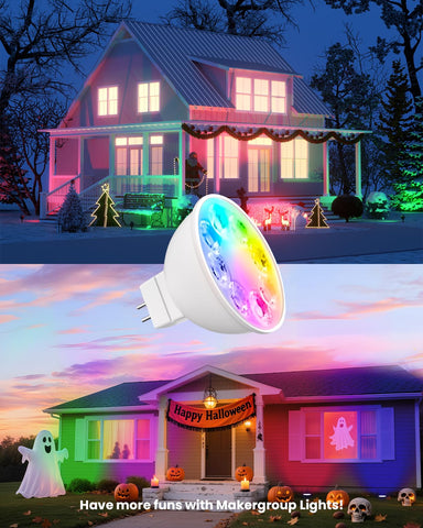 Makergroup MR16 12V low-voltage landscape lighting for safe outdoor setup.