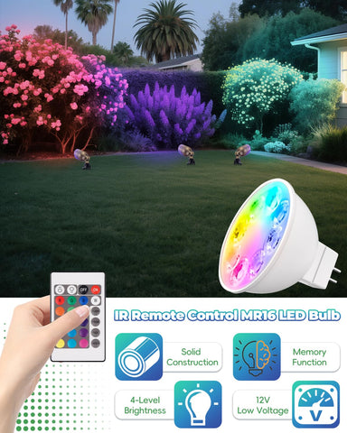 Makergroup MR16 GU5.3 bi-pin connection enables quick plug-in landscape lighting installation.