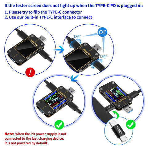 MakerHawk USB Multimeter five interfaces for USB A and USB C measurements