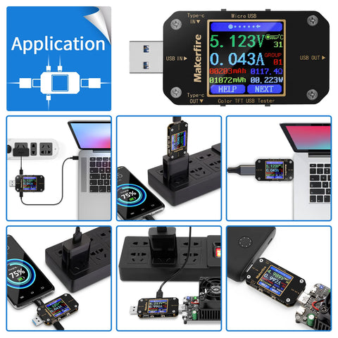 MakerHawk USB Multimeter rotation display lets readings be read from any angle.