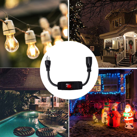 Makevivi deck lights setup powered by outdoor extension cord