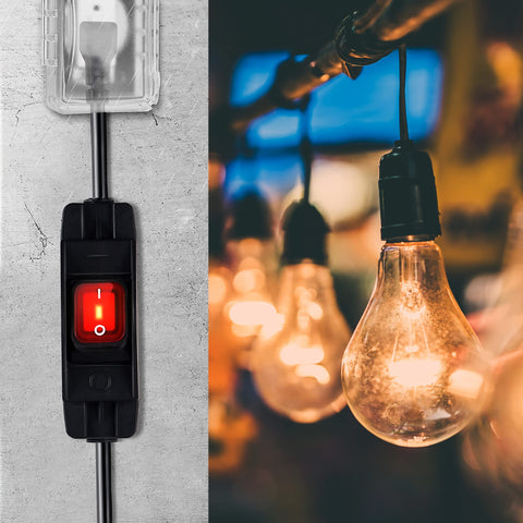 Makevivi heavy-duty outdoor cord with switch enables simple device control.