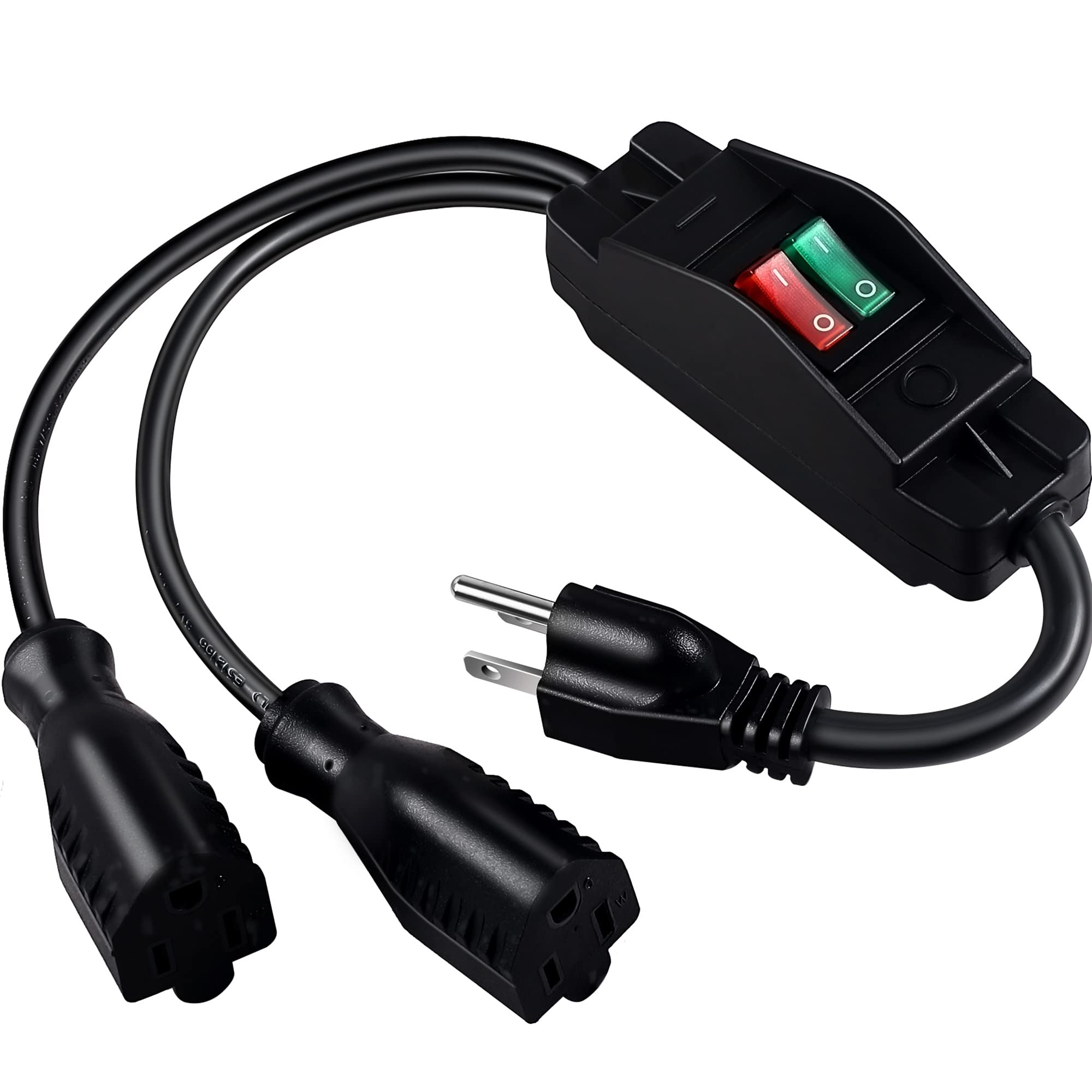 Makevivi outdoor extension cord with switch for porch lights and convenient control.