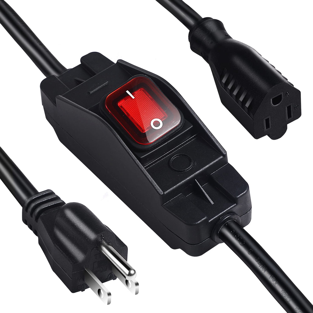 Makevivi outdoor waterproof switch extension cord with 3 ft length for outdoor power control.