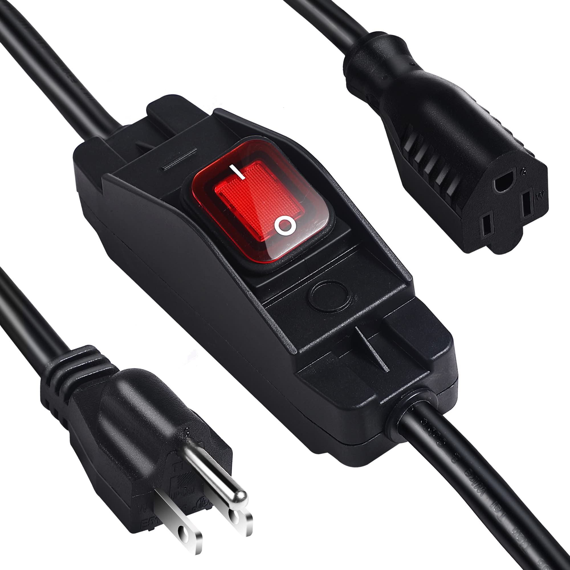 Makevivi outdoor waterproof switch extension cord 1.5 ft in use for outdoor power control