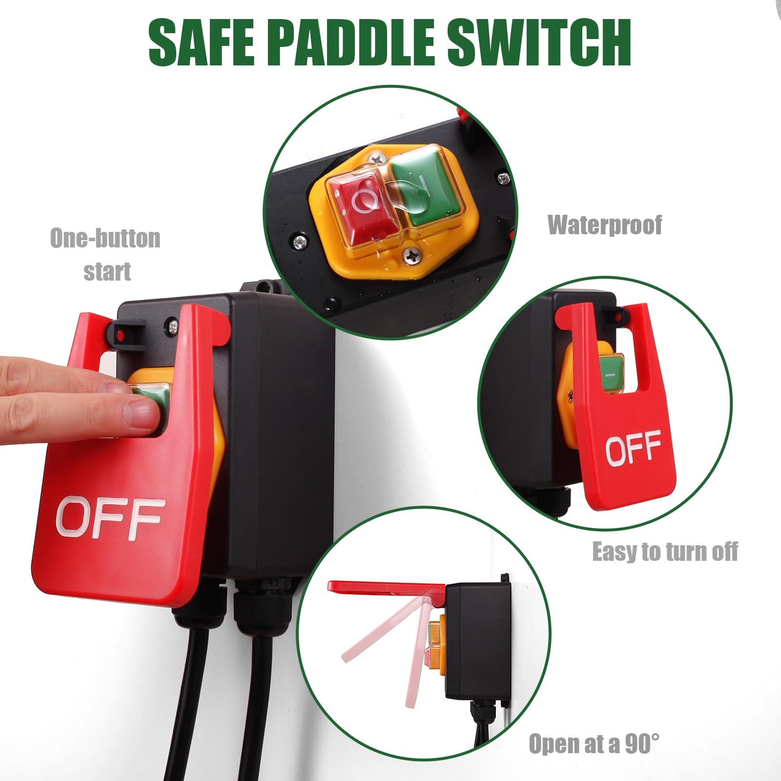 Makevivi paddle switch with extension cords enabling flexible setup.