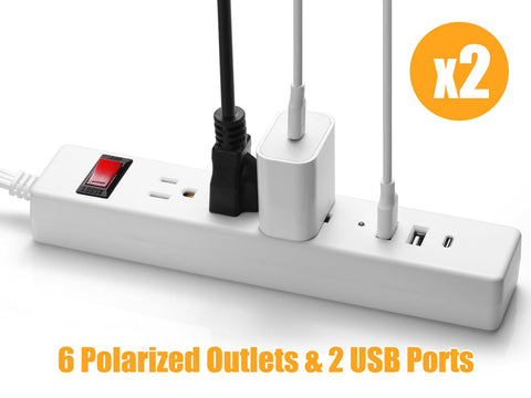Makevivi Twin Extension Cord showing middle plug routing for flexible placement