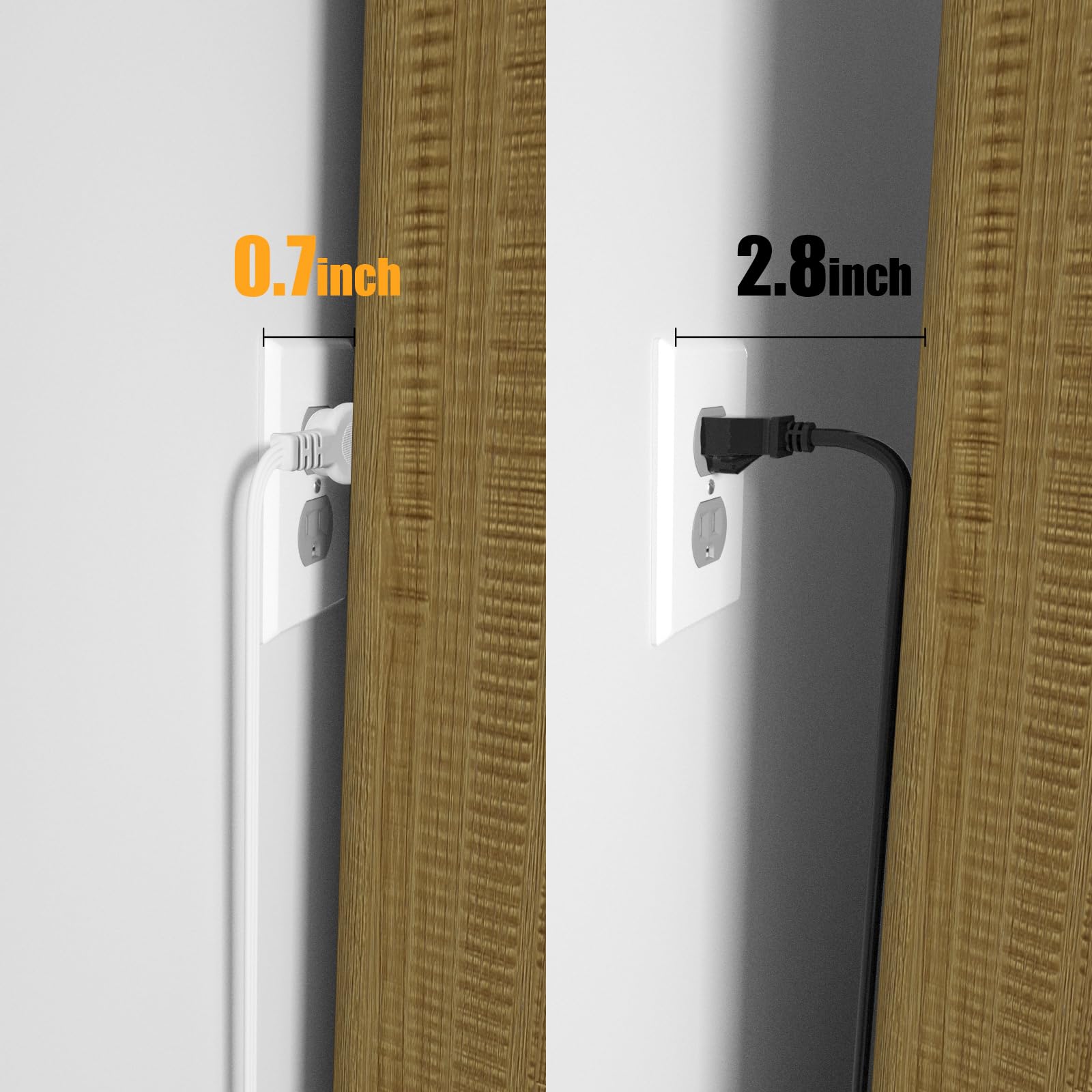 Makevivi Twin Extension-Cord Power Strip behind-bed setup keeps nightstands clear.