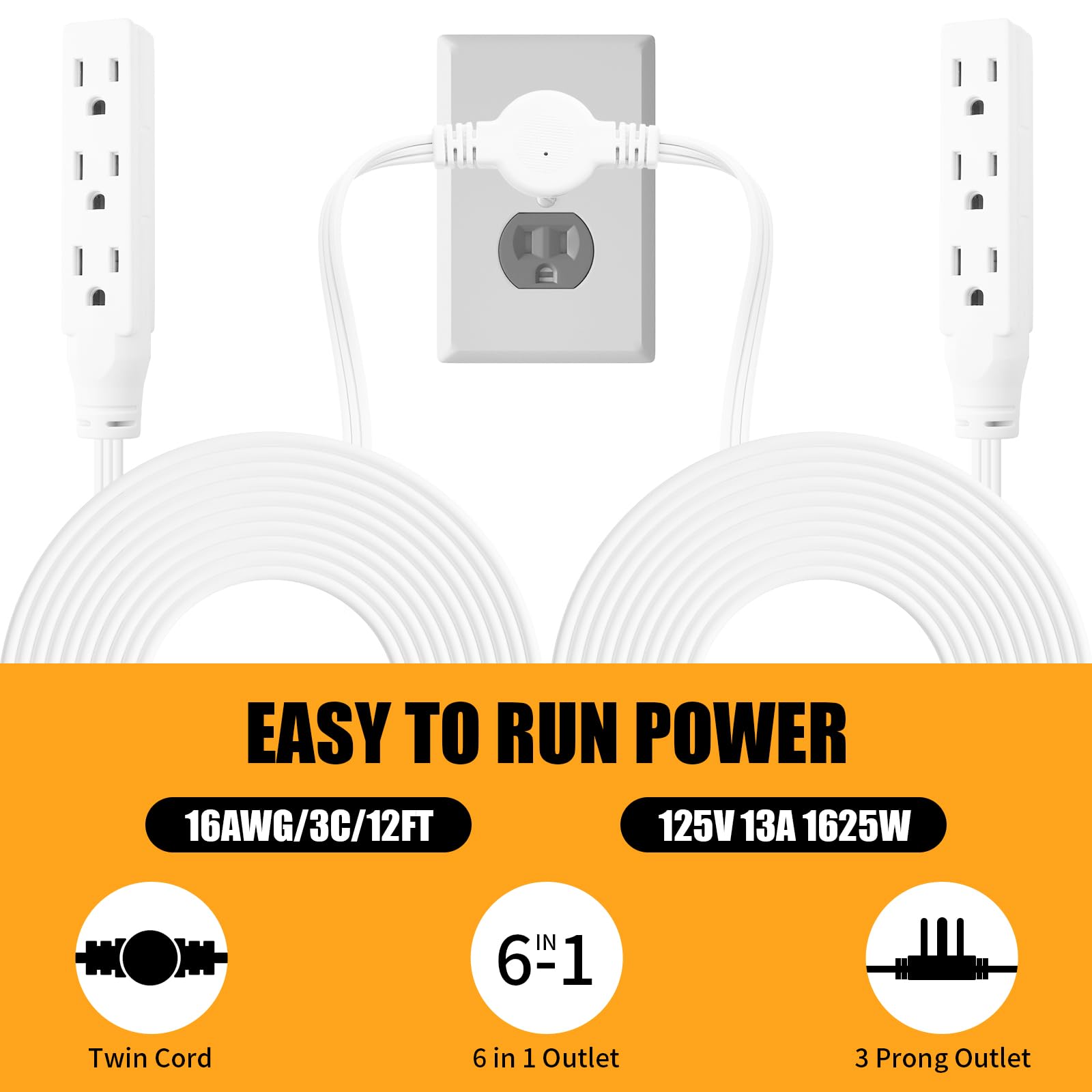 Makevivi Twin Extension-Cord Power Strip lets you reach outlets across rooms.