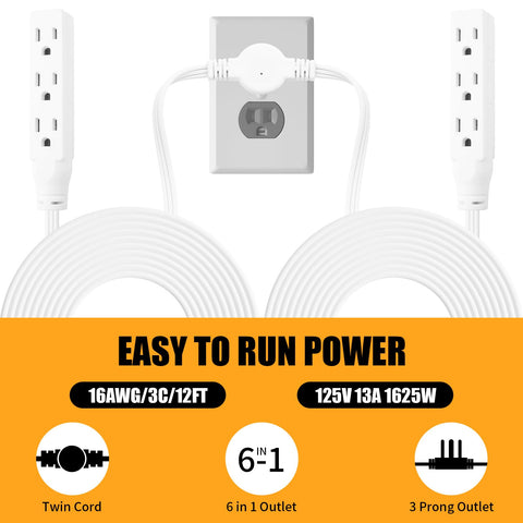 Makevivi Twin Extension-Cord Power Strip lets you reach outlets across rooms.