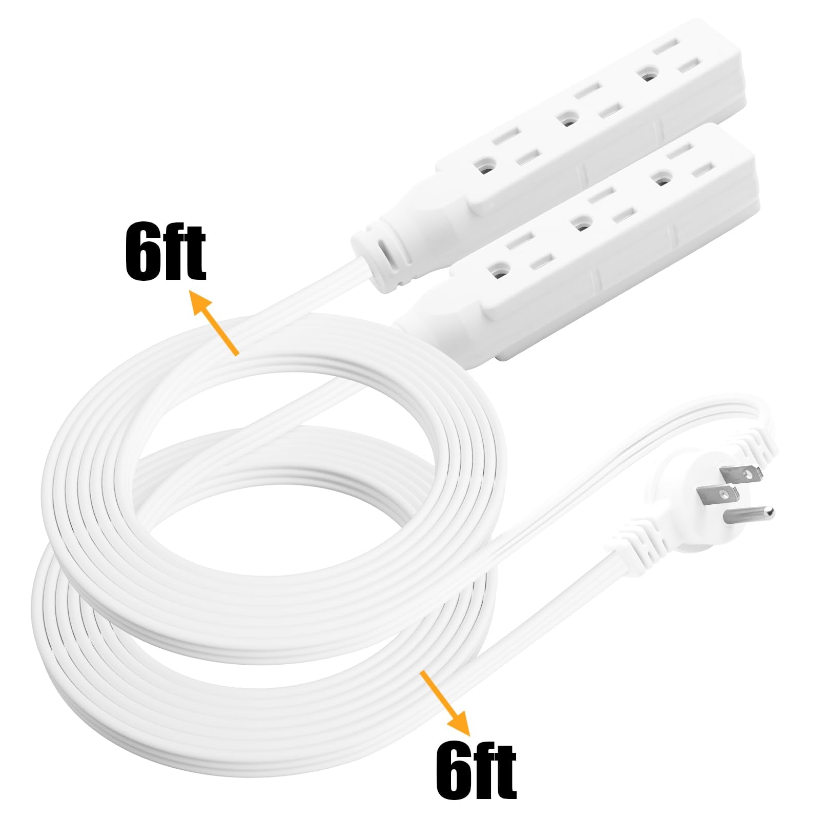 Makevivi Twin Extension-Cord Power Strip dual-end cord design eases routing around furniture.
