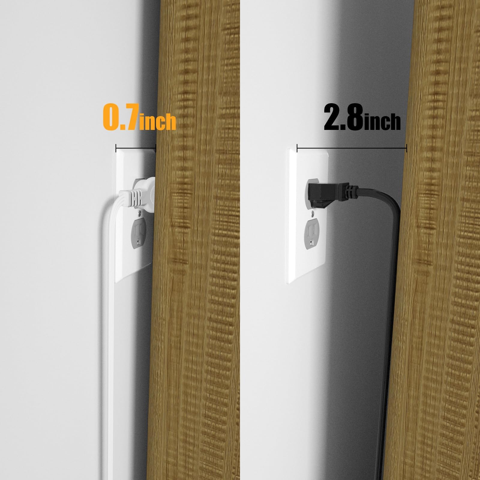 Makevivi Twin Extension Cord with built-in surge protection for safety