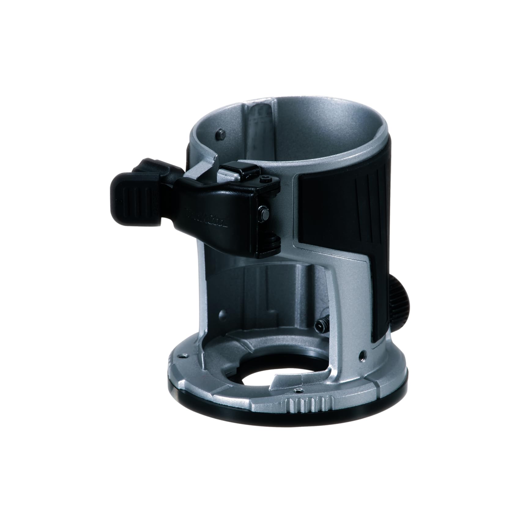 Makita 196613-4 compact router trimmer base front view; durable aluminum for reliable routing.