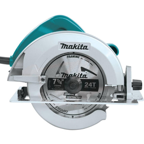 Makita 5007F 15-amp motor delivers reliable power for tough lumber cuts.