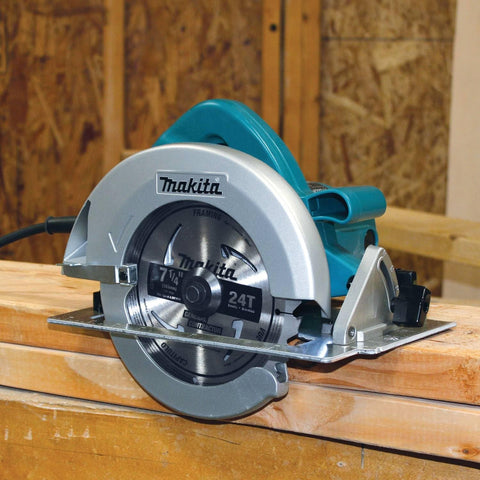 Makita 5007F built-in LED lights illuminate the line of cut.