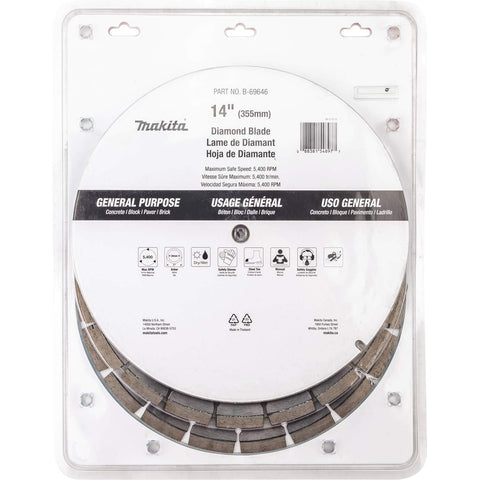 Makita B-69646 blade with cooling slots enables faster, cooler cuts.