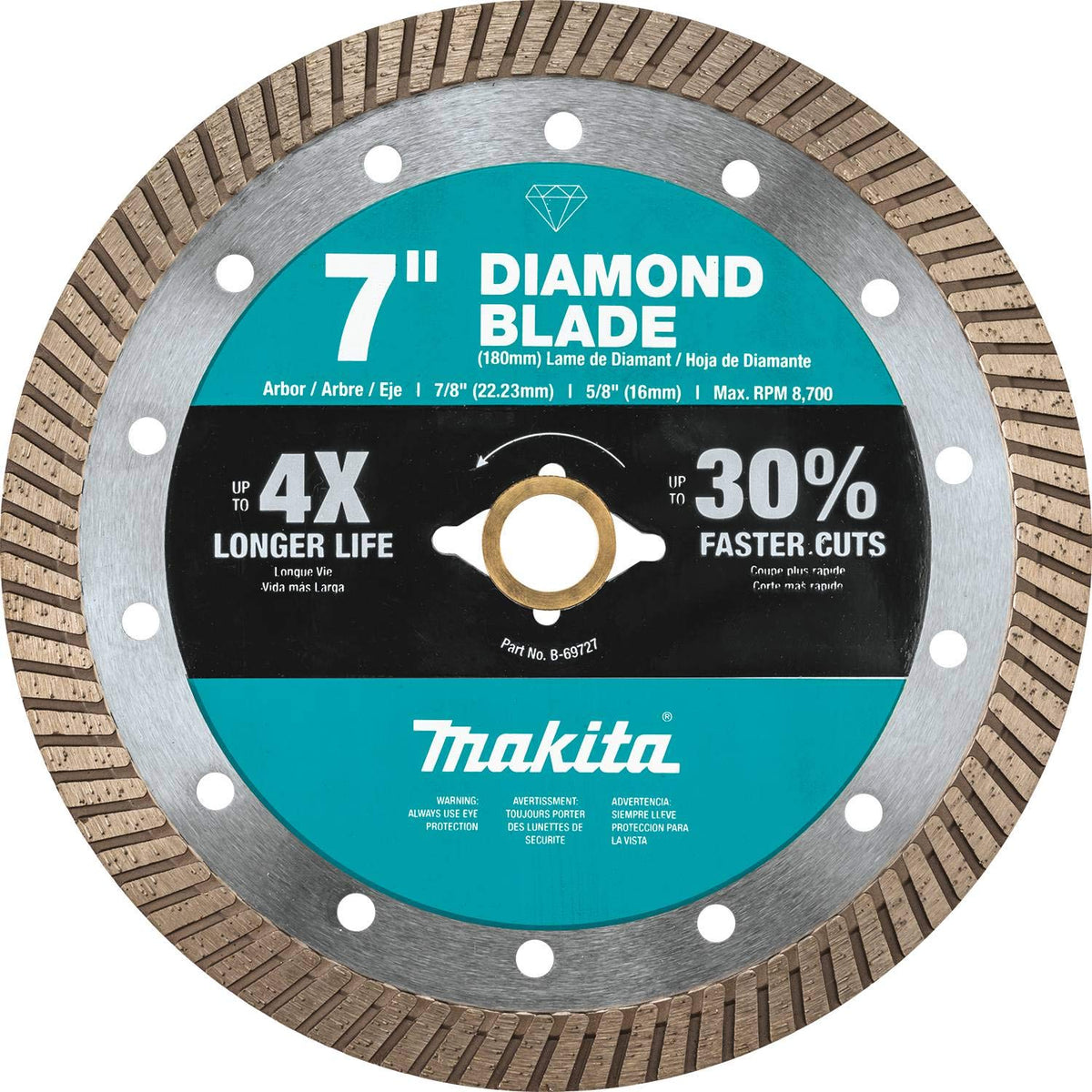 Makita B-69727 turbo blade for smooth cuts in concrete and masonry