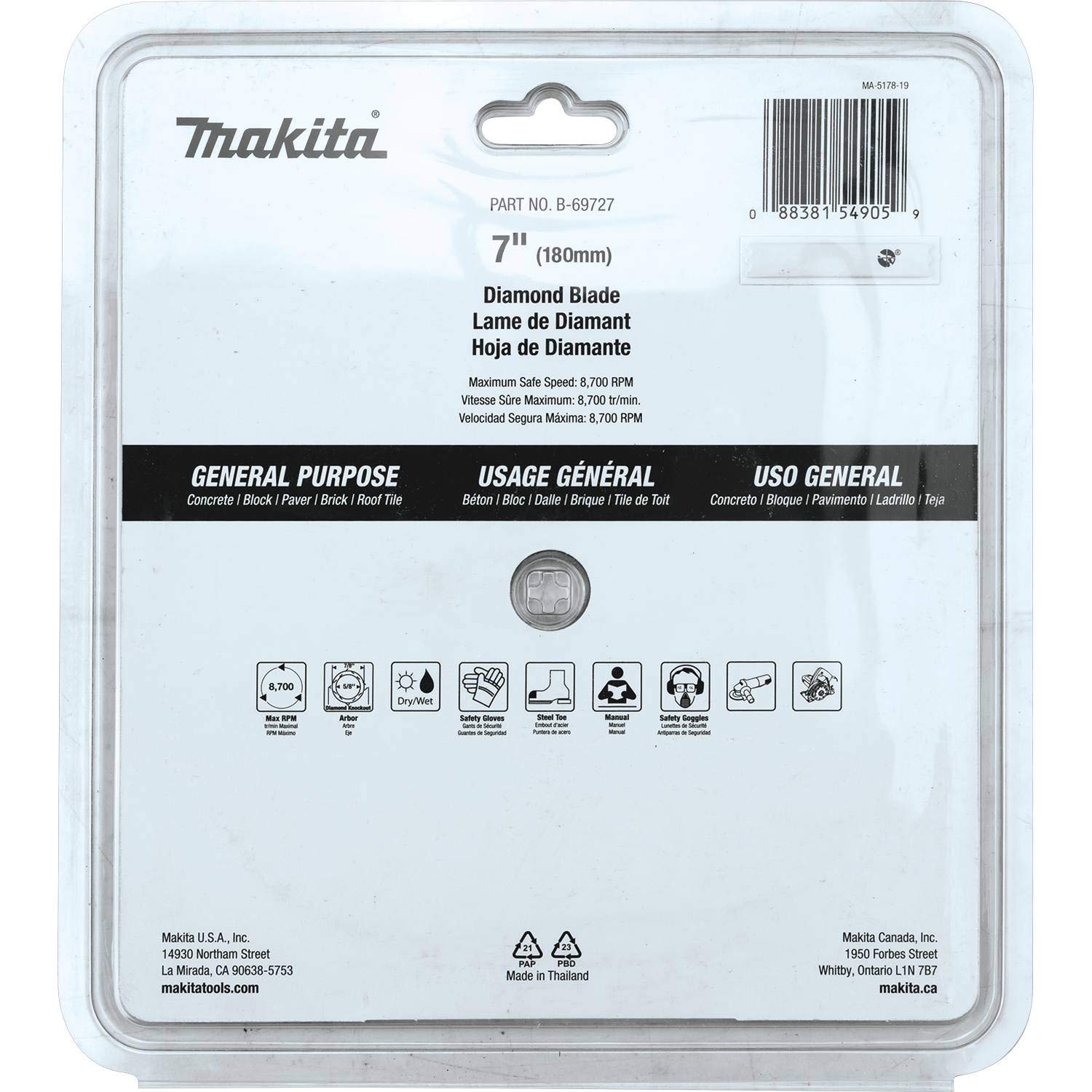 Makita turbo rim diamond blade delivering general-purpose performance