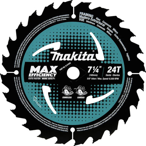 Makita B-61656-3 tungsten carbide tips provide longer blade life.