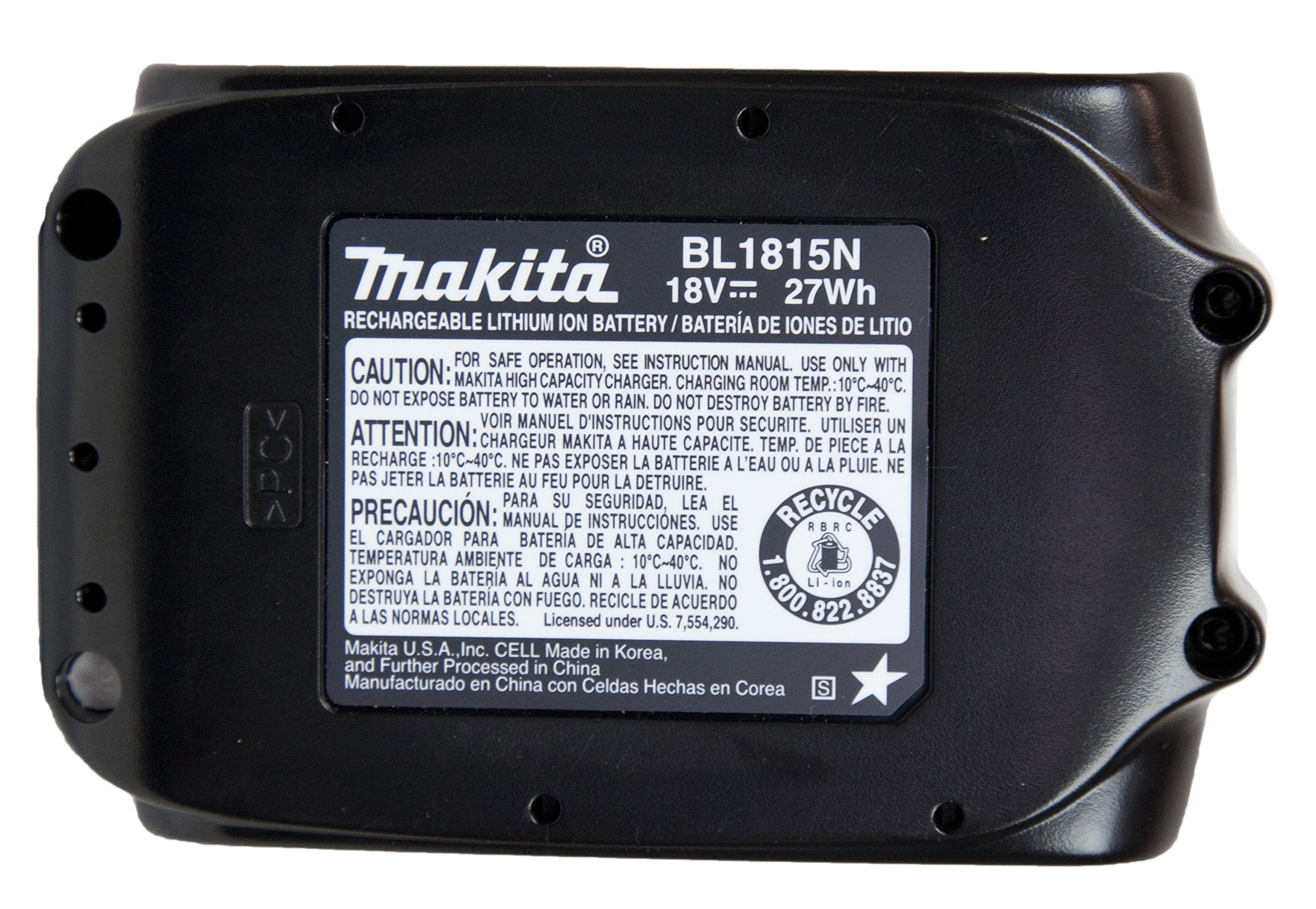 Makita battery in use with tools highlighting lightweight, portable power on the job.