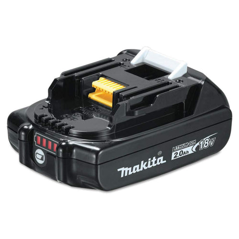 Makita BL1820B 18V compact battery front view for extended run time.