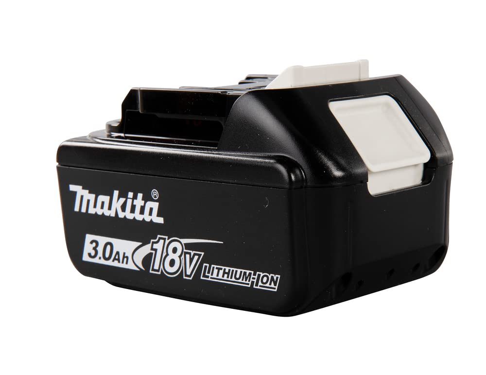 Makita BL1830 battery in hand showing lightweight design for comfort