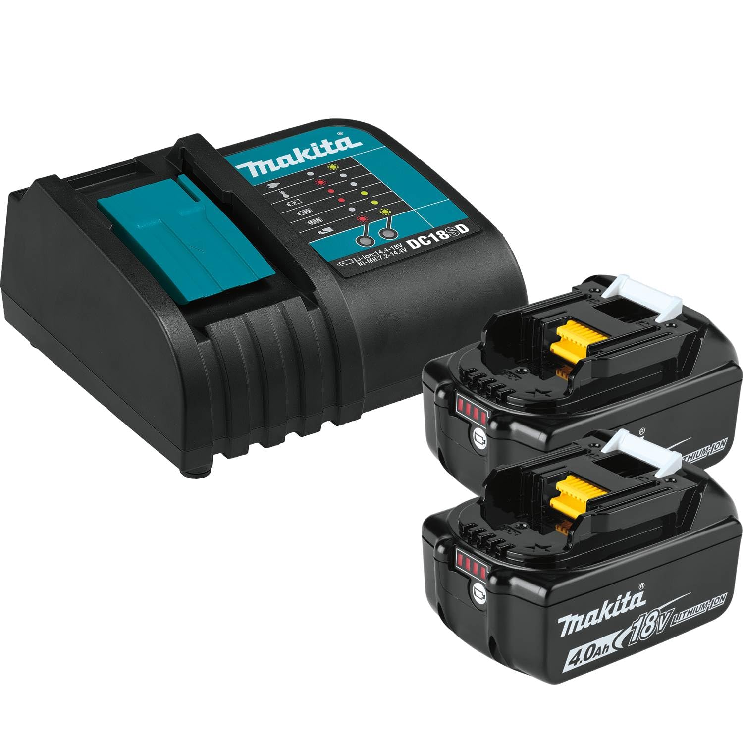 Makita BL1840BSC2 18V battery front view shows reliable power on site