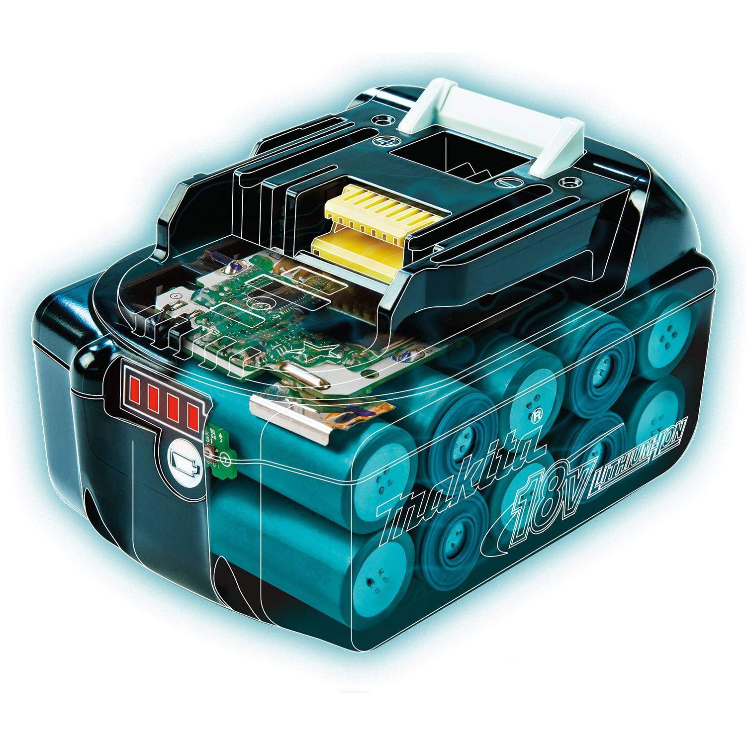Makita BL1840BSC2 charger front view illustrates fast, smart charging