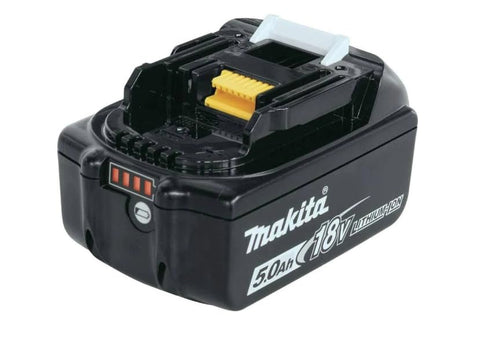 Makita BL1850 18V 5Ah battery packaging highlights included item and authenticity cues.