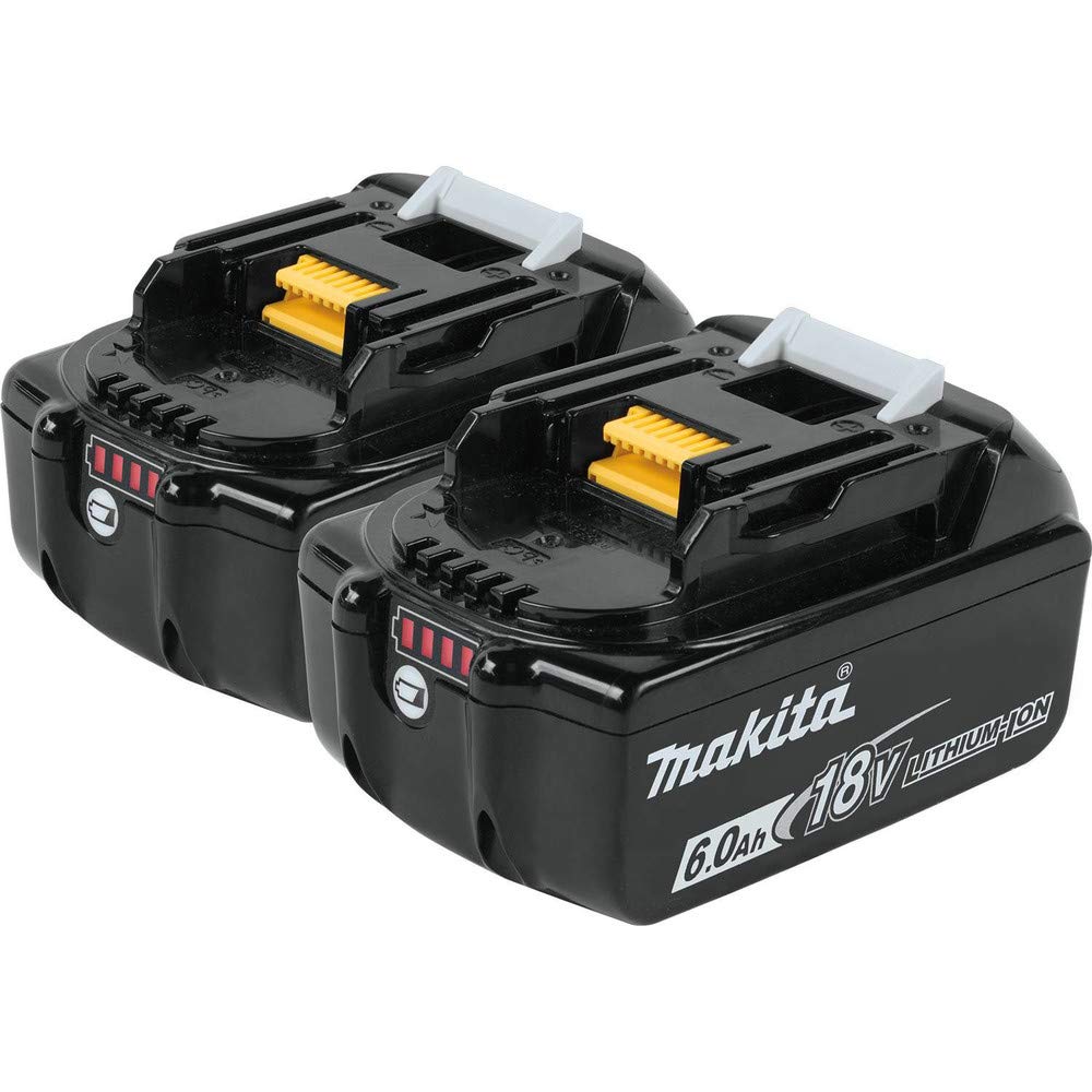 Makita BL1860B-2 two-pack battery set in black housing for extended runtime