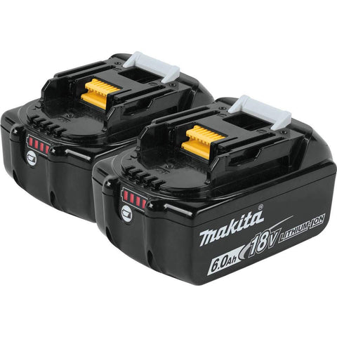 Makita BL1860B-2 two-pack battery set in black housing for extended runtime