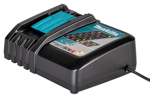 Makita DC18RC charger back view showing accessible ports.