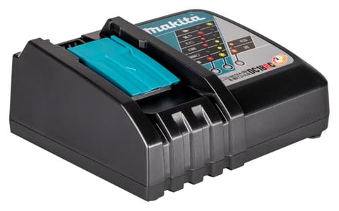 Makita DC18RC charger battery connection ready for 18V packs.