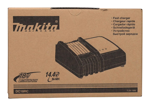 Makita DC18RC charger compact design ideal for tool kits.