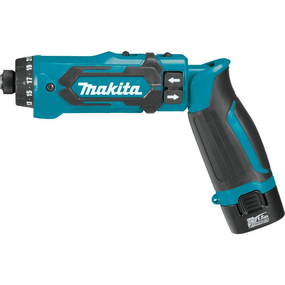 Makita DF012DSE 21-clutch settings enable torque control across tasks.