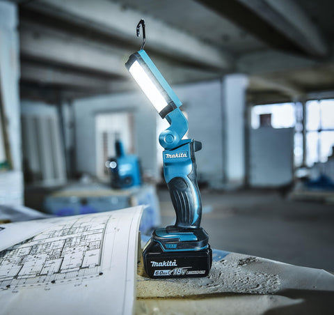 Makita DML801 on a workbench showing compact design