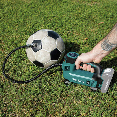 Makita DMP180ZX includes Presta adapter and ball needle for sports gear