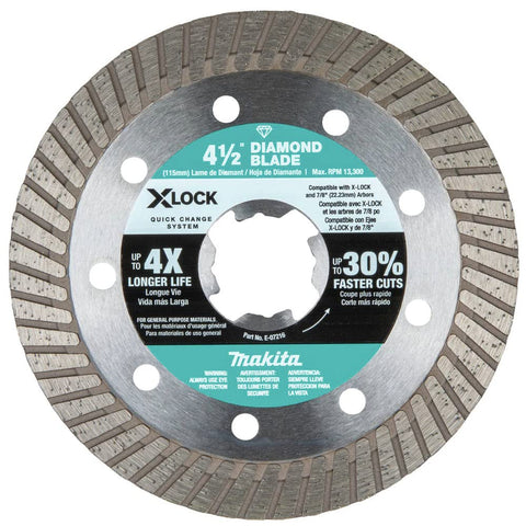 Makita E-12647 continuous rim diamond blade for precise tile and porcelain cuts