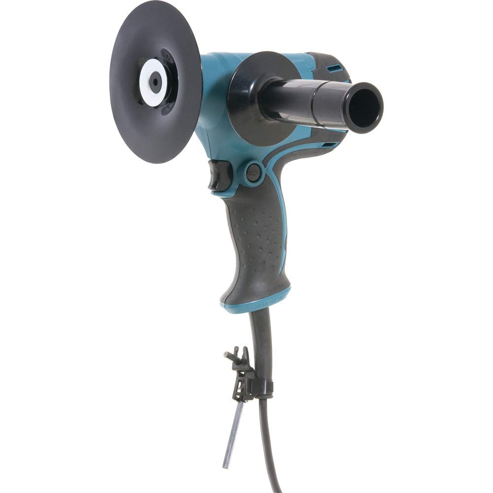 Makita GV5010 motor and guard close-up highlighting durable construction for industrial workloads.