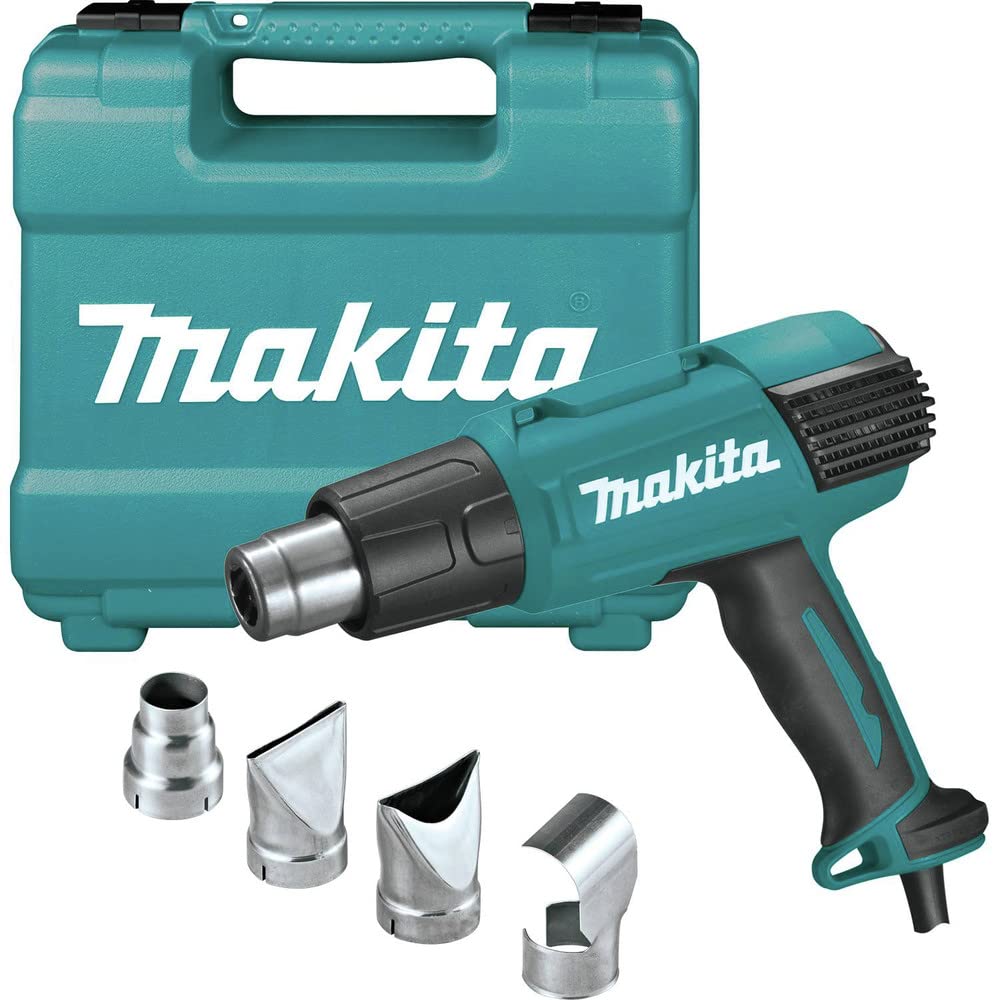 Makita HG6530VK heat gun with LCD display for precise temperature control.