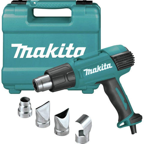 Makita HG6530VK heat gun with LCD display for precise temperature control.