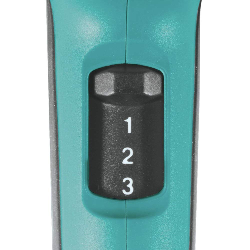 Makita HG6530VK rear stand supports nozzle changes.