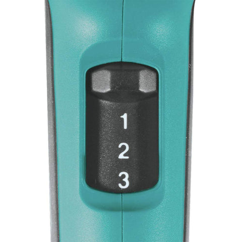 Makita HG6530VK rear stand supports nozzle changes.