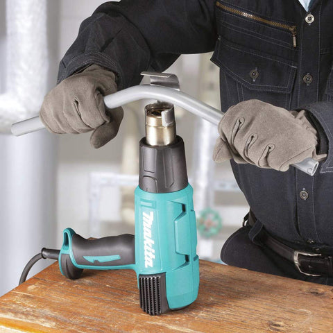 Makita HG6530VK rubberized grip for comfortable control.