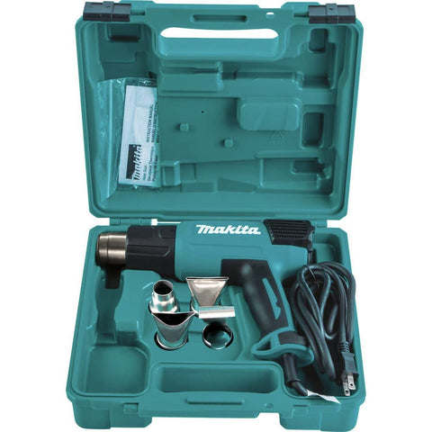 Makita HG6530VK built-in tether notch for tethering accessories.