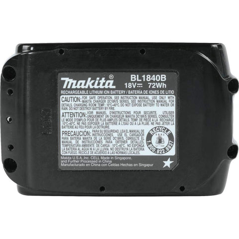 Makita LED charge indicator on the battery for at-a-glance status.