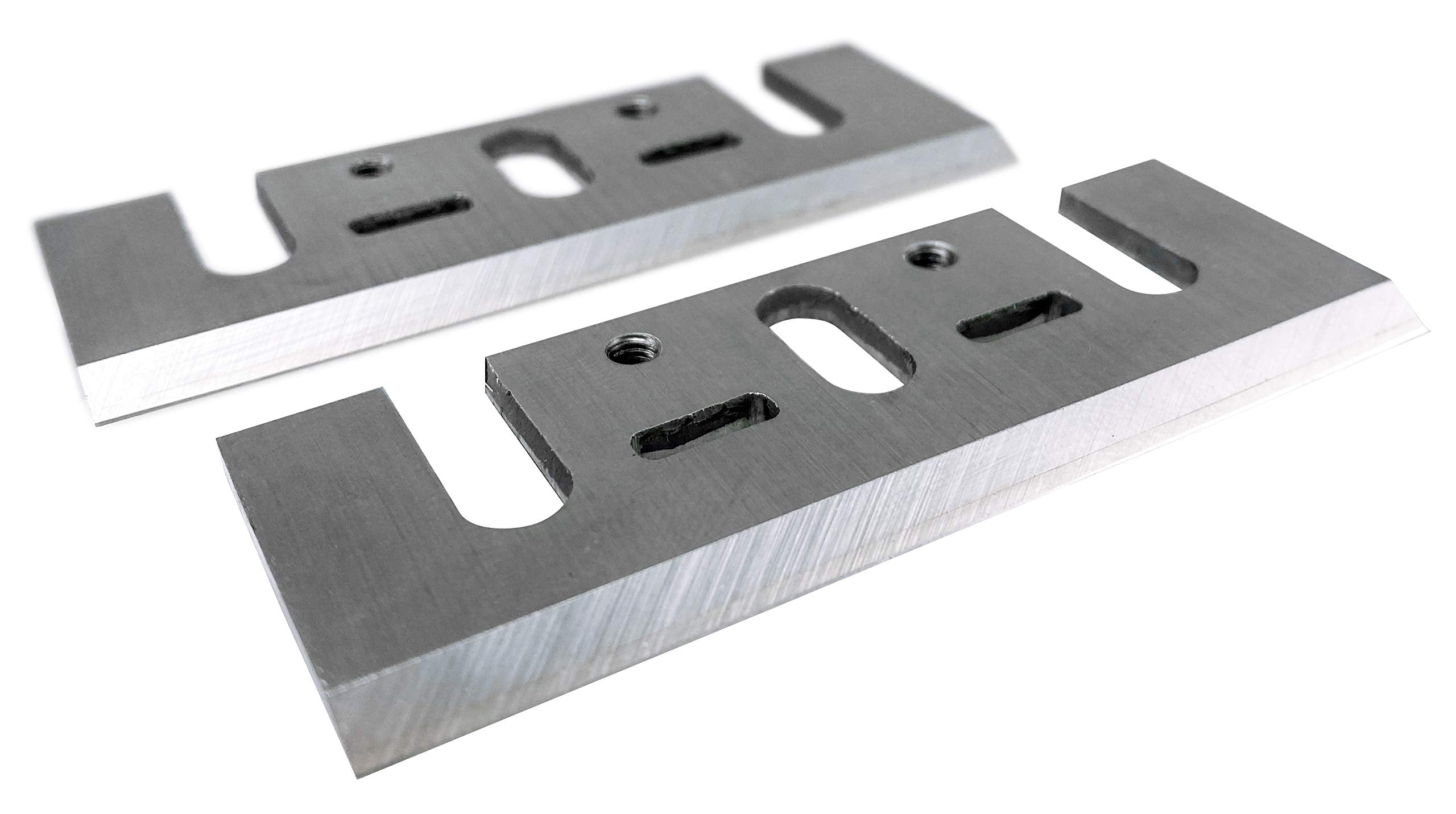 Makita planer blades with a reversible edge to extend blade life and value.